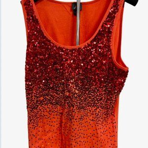 Dots Orange Sequin Tank top - XL